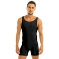 thumbnail image 2 of Yartina Men's Wrestling Singlets Bodysuit Slim Fit Sport Leotard Jumpsuits Athletic Sleeveless Tank Black M, 2 of 7