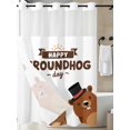 thumbnail image 3 of No Hook Shower Curtain with Snap-in Liner, Groundhog Day Waterproof Fabric Bathroom Curtains, Cartoon Funny Modern Farmhouse Country Cute Bath Curtains & Mesh Top Window 72"x84" Long, 3 of 9