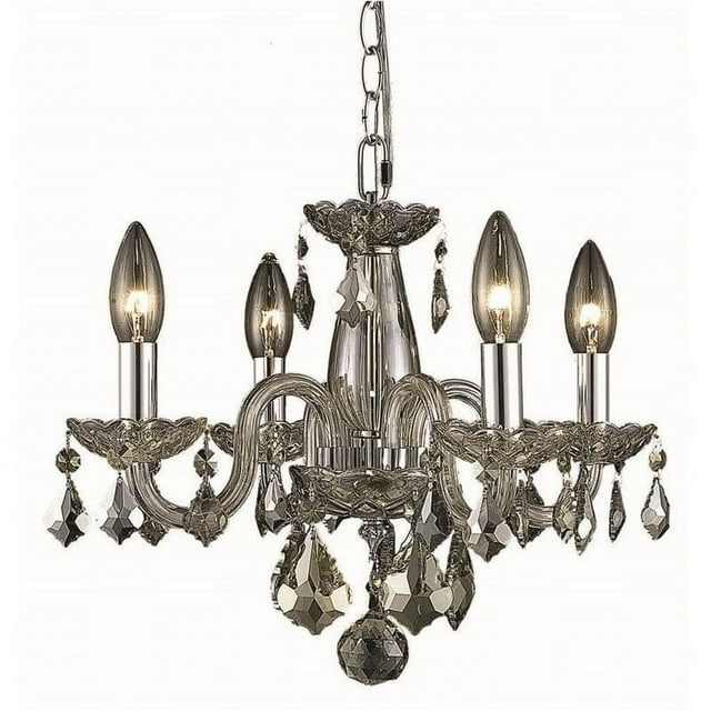 Elegant Lighting Rococo Lustre Royal en Cristal 15 Pouces 4 Lumières Doré