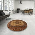 thumbnail image 3 of Ahgly Company Indoor Square Traditional Saffron Red Medallion Area Rugs, 3' Square, 3 of 6