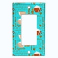 thumbnail image 2 of Metal Light Switch Wall Plate Outlet Cover (Mocha Coffee Bean Espresso Cup Cappuccino Teal - Single Rocker), 2 of 2
