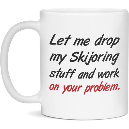 

Mug for Skijoring Funny Skijoring Coffee Mug 11-Ounce White