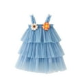 thumbnail image 1 of COM1950s Robe d'Été Décontractée, Jupe à Fleurs Sans Manches en Maille pour Enfants, 1 of 9