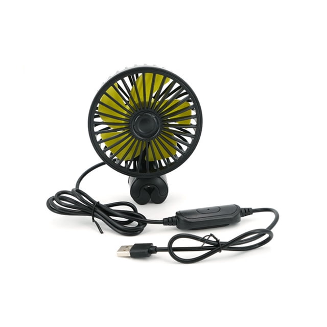 EGNMCR Fan Car Fan USB Fan , 360° Rotation Clip Fan For Vehicle Circulation, 3 Wind Speed Conditioner Coolings Fan For Car Truck SUV RV Outdoor, Black Cars fan