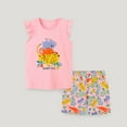 thumbnail image 2 of Girls Summer Outfits Summer Cartoon Printed Sleeveless Pullover Baby Girl Clothes Pink 2-3 Years, 2 of 4