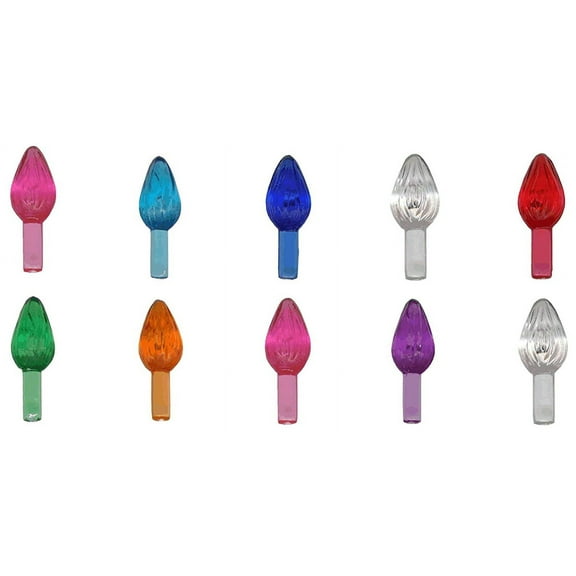 Creative Hobbies Plastic Lites for Ceramic Christmas Trees, Medium Twist Light Ornaments, Multi Colors, 144 Piece Pack