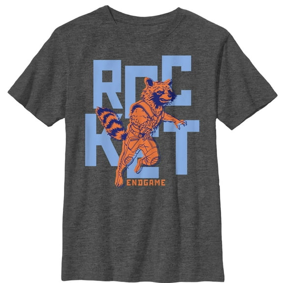 Boy's Marvel Avengers: Endgame Rocket Pop Art Graphic Tee Charcoal Heather Medium