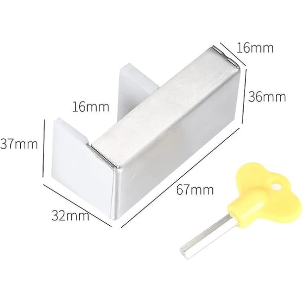 Tope de bloqueo de ventana de puerta, seguridad deslizante gruesa ajustable, antirrobo, bloqueo de seguridad para niños, plástico, acero, aluminio, rieles libres, puerta de ventana de límite ShuxiuWang 8390606347305