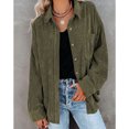 thumbnail image 2 of Camisa de pana con botones, chaqueta de pana con solapa de manga larga, blusas informales holgadas de gran tamaño, chaqueta para primavera y otoño, 2 of 6