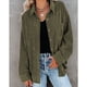 thumbnail image 2 of Camisa de pana con botones, chaqueta de pana con solapa de manga larga, blusas informales holgadas de gran tamaño, chaqueta para primavera y otoño OD verde XL, 2 of 6