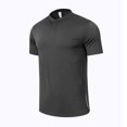 thumbnail image 5 of DayScoop Mens Solid Color T-Shirts Casual T-Shirt Outdoor Training Snap Buttons Style Short Sleeve Round-Neck Shirt Top, 5 of 5