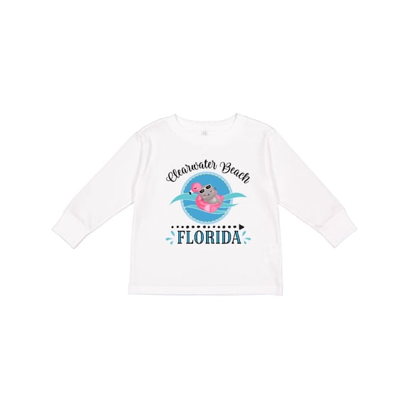 Inktastic Clearwater Beach Florida Trip Girls Long Sleeve Toddler T-Shirt