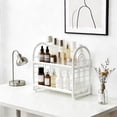 thumbnail image 4 of TIELUTT Double Layer Desktop Storage Rack Desk Mini Sponge Tray for Kitchen Dish Storage Water Bottle Rack Organizer Dish Drying Rack over the Stainless Steel Corner Strainers for Kitchen, 4 of 4