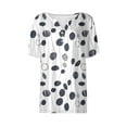 thumbnail image 4 of White Women's Short Sleeve T-shirt, Women'S Fashion Casual Floral Print Button Down Short Sleeve Top T Shirt,Women's Short sleeve T-shirt M, 4 of 5