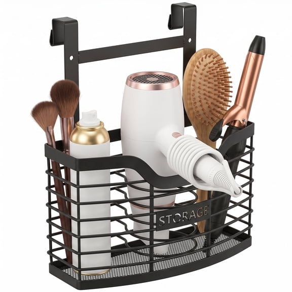 Samhe Hair Tool Organizer Wall Mount Hair Dryer Holder Stainless Steel Adjustable Height Blow Dryer Holder for Hair Dryer, Curling Irons, Hair Straighteners
