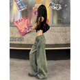 thumbnail image 3 of Pantalones vaqueros azules para mujer, ropa de calle Vintage de Hip-hop, Pantalones rectos de pierna ancha Y2K, pantalones de cintura alta, pantalones de mezclilla holgados clásicos, 3 of 5