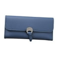 thumbnail image 1 of Cartera Larga para Mujer Salvador Tarjetero de Cuero Azul Oscuro, 1 of 9