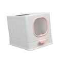 thumbnail image 1 of Caja de arena para gatos portátil Inodoro Cerrado Gran espacio Baño Orinal Rosado jinwen Bandeja de arena para gatos, 1 of 8