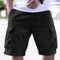 thumbnail image 3 of Cargo Shorts for Men Elastic Waist Drawstring Wide Leg Shorts with Multi Pocket Casual Versatile Cargo Shorts,Black,M, 3 of 9
