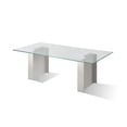 thumbnail image 5 of Modus Furniture 84 inch Rectangular Dining Table Ultra Clear Glass and brushed Stainless Steel, 5 of 7