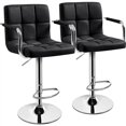 thumbnail image 2 of Bar Stools Set of 2, Height Adjustable Bar Chairs with Large Steel Home Kitchen, 2 of 10