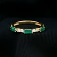 thumbnail image 3 of Rosec Jewels Stackable Green Emerald and Diamond Ring in Prong Setting (AAA Quality), 10K Yellow Gold, US 8.00, 3 of 8