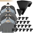 thumbnail image 1 of 18 ganchos para perchas de ropa, de plástico resistente, ahorradores de espacio para armario, esenciales para guardar ropa, color negro., 1 of 5