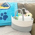 thumbnail image 4 of LOVEVER Baby Diaper Caddy Organizer  Portable Nursery Storage Basket with Changeable Compartments  100% Cotton Woven Rope Baskets(Grey), 4 of 6