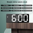 thumbnail image 3 of Reloj Despertador Con Espejo LED, Mesa Digital Electrónica USB, Suministros De Decoración Con Espejo Recargable, Exterior Negro Rectangular, 3 of 7