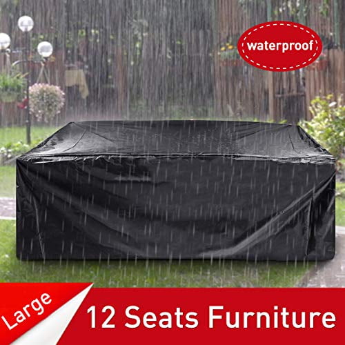 Essort Patio Furniture Covers Extra Large Outdoor Set Waterproof Rain Snow Dust Wind Proof Anti Uv Fits For 12 Seats 124 X63 X29 210d Com Essort Patio Furniture Covers Extra, Large Patio Furniture Covers
