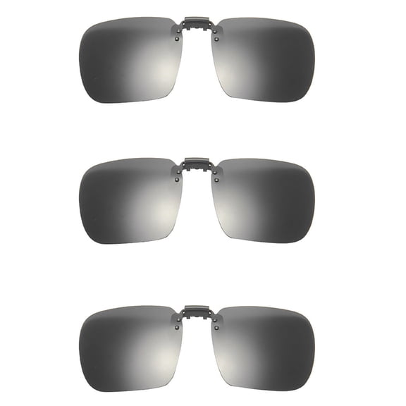TOP-MAX Clip-on Polarized Sunglasses, Polarized Clip-on Flip up Sunglasses, UV400 Eyes Protection for Men and Women Black Gray (3pcs)
