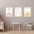 thumbnail image 4 of Hieng 3Pcs Kids Christian Canvas Wall Art, framed Inspirational Bible Verses Wall Decor, Sunshine Flowers Poster Prints Suitable for Nursery Bedroom Classroom Christian Gifts For kids, 4 of 6