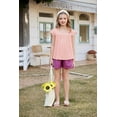 thumbnail image 3 of Arshiner Girls Summer Tops Short Sleeve Square Neck Lace Openwork Pleated Blouse Tunic Tops, 3 of 7