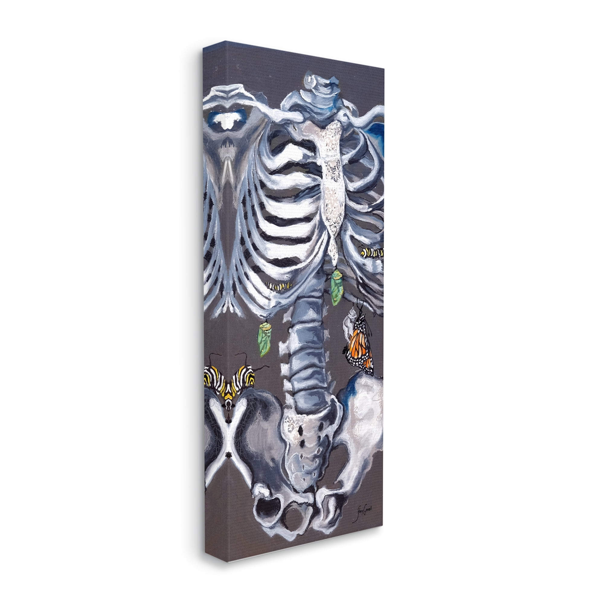 Stupell Industries Spooky Skeleton Crawling Insects Bugs Detailed Painting Painting Gallery Wrapped Canvas Print Wall Art, Design by Stacy Gresell