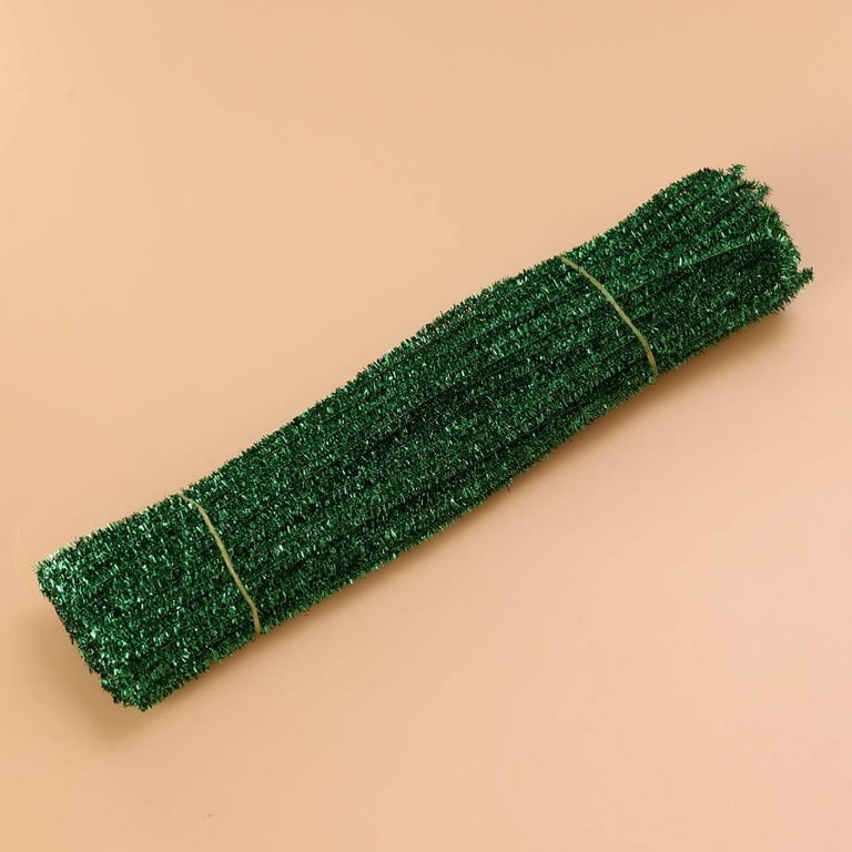 50X Green Pipe Cleaners Chenille Stems Pipe Cleaner Stick Plain Colour