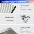 thumbnail image 4 of Rainlex 33"x22"x9"， Drop-in Single Bowl Stainless Steel Kitchen Sink， Include 3 Accessories, 4 of 4
