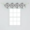 thumbnail image 2 of Ambesonne Floral Window Valance, Hand Drawn Line Art Design, 54" X 12", Black and White, 2 of 3