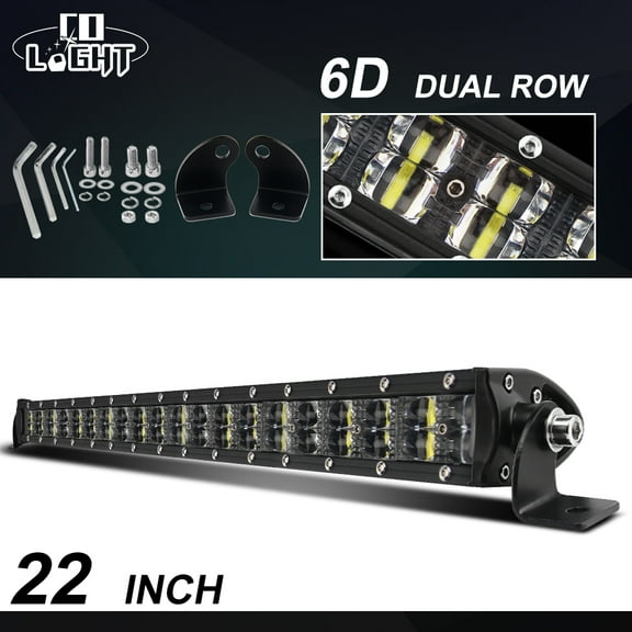 Colight  6D 22" Light Bar 120W LED Fog Lamp 12000LM Flood Spot Off Road Light Work Lights Automotive Light Bar Driving Light for Pickup ATV Truck 4x4 Boat SUV 12-24V IP68 Waterproof
