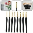 thumbnail image 3 of Flexible 8 Piece Knitting Tool Set Gold Crochet Hooks with Black Handles, 3 of 5