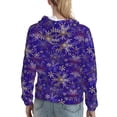 thumbnail image 7 of Xecao blue purple Snowflake Pattern Hoodies for Women Sweatshirts Long Sleeve Sweatshirts Pullover Outfits with Pocket-X-Large, 7 of 7