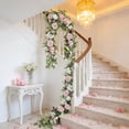 thumbnail image 5 of 5.9ft Artificial Rose Vine Garland with Pink Roses & Hydrangeas, Flower Garland with Eucalyptus for Wedding Arch, Backdrop, Table Centerpieces, Wall and Home Decor, 5 of 6
