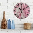 thumbnail image 3 of Elegant Horse with Long Hair Round Wall Clock Battery Operated Silent Non-Ticking Bedroom Office Kitchen Home School Decor 10"(Black), 3 of 10