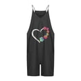 thumbnail image 3 of Usmixi Jumpsuits for Women Dressy Loose Wide Leg Casual Pocket Spaghetti Strap Mini Jumpsuits Overalls Summer V-Neck Sleeveless Heart Print Short Formal Rompers Black m, 3 of 3