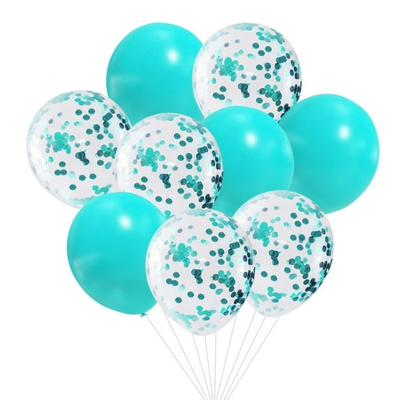 Confetti Filled Balloons Party Decoration Kits, Latex Teal Blue, 12 inch, 10 Count