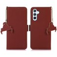 thumbnail image 1 of For Samsung Galaxy S23 FE Wallet Case Silky Feeling Genuine Cow Leather Stand Phone Case, 1 of 5