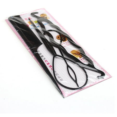 Hair Needle - Four Pieces Plastic Pull Hair Needle Dish Hair Tools DIY Hair Styling Accessories Sets Ponytail Maker