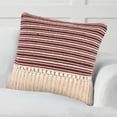 thumbnail image 3 of LR Home Striped Fringed Throw Pillow, Maroon / Black, 20" Square, Count per Pack 1, 3 of 7