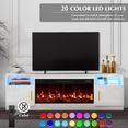 thumbnail image 5 of Bossin Fireplace TV Stand with 36 inch Fireplace Up to 80" TVs,LED Light Entertainment Center and Storage, 70" Modern Wood Media TV Console with Highlight Cabinet for Living Room, 5 of 9