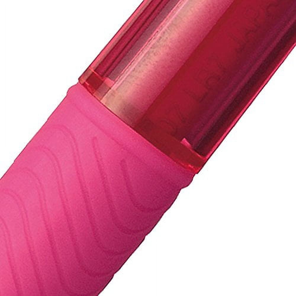Pentel EnerGel-X Retractable Liquid Gel Pen (0.7mm) Metal Tip, Pink Ink, Box of 12 (BL107-P)