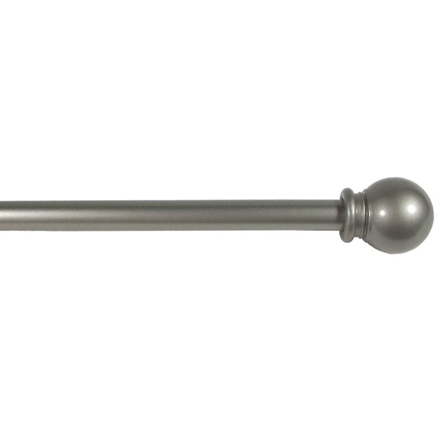 The Classic Touch Adjustable 9/16 Cafe Rod with Brackets, Silver, 2848